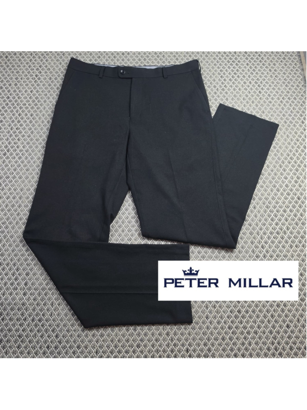Peter Millar Crown Sport Mens 35x34 Black Performance Golf Dress Pants